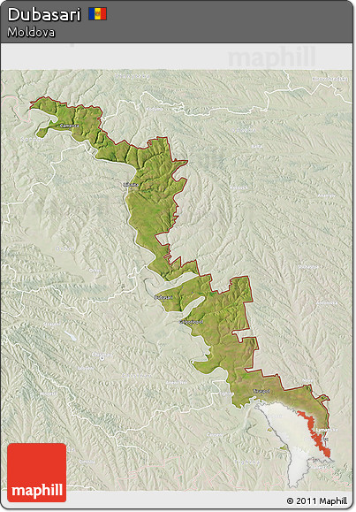 Satellite 3D Map of Dubasari, lighten
