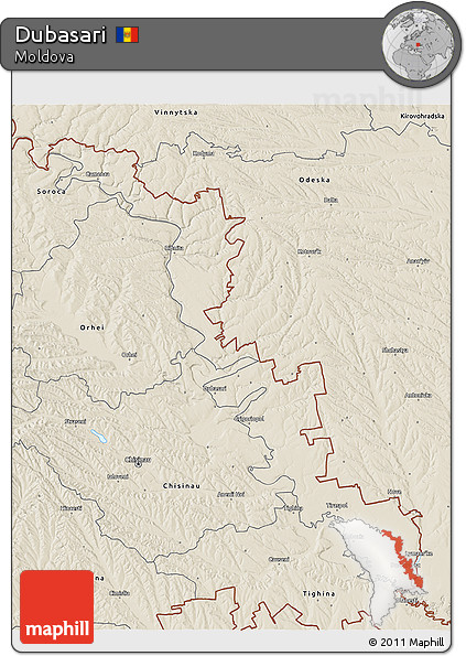 Shaded Relief 3D Map of Dubasari