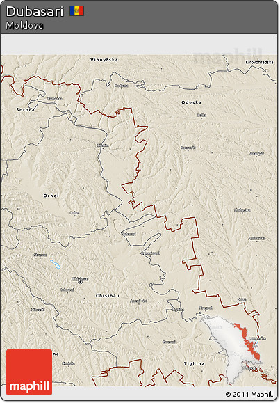 Shaded Relief 3D Map of Dubasari