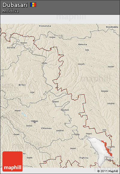 Shaded Relief 3D Map of Dubasari