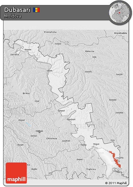 Silver Style 3D Map of Dubasari