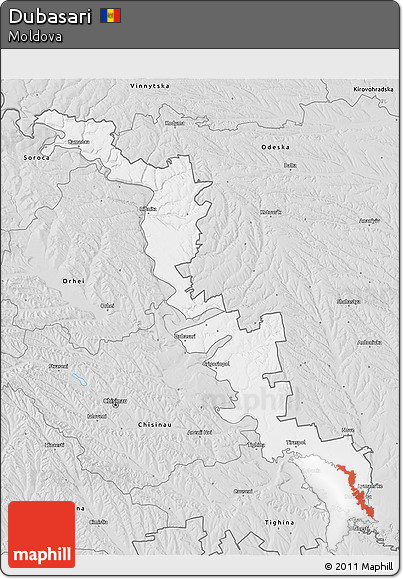Silver Style 3D Map of Dubasari