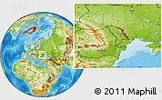 Physical Location Map of Dubasari, within the entire country