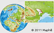 Physical Location Map of Dubasari, highlighted country, within the entire country