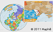 Political Location Map of Dubasari, highlighted country