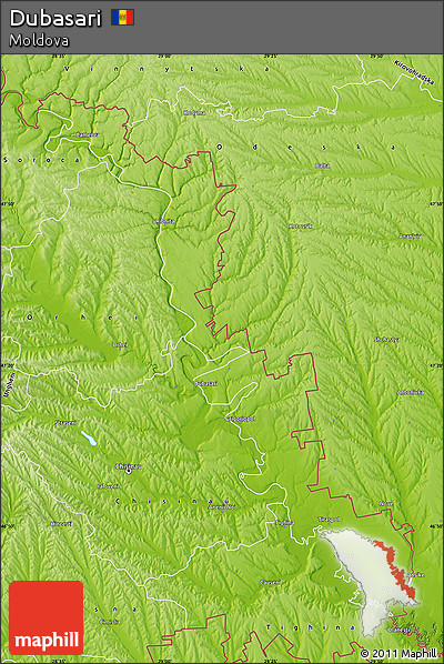 Physical Map of Dubasari