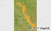 Political Map of Dubasari, satellite outside