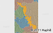 Political Map of Dubasari, semi-desaturated