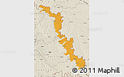 Political Map of Dubasari, shaded relief outside