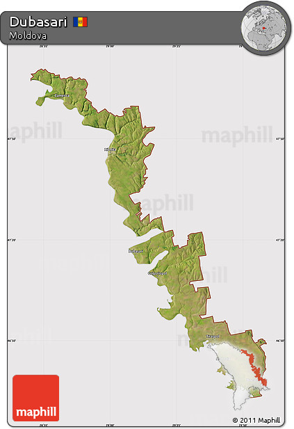 Satellite Map of Dubasari, cropped outside