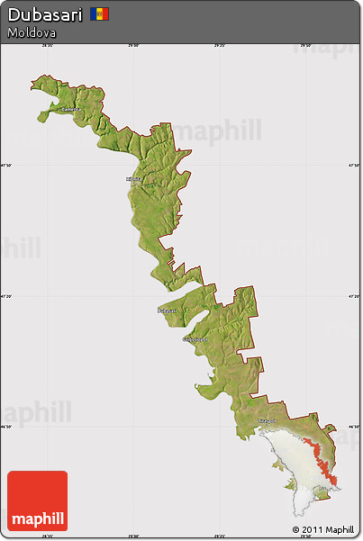 Satellite Map of Dubasari, cropped outside
