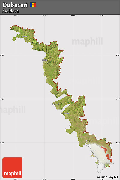 Satellite Map of Dubasari, cropped outside