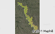 Satellite Map of Dubasari, darken, semi-desaturated