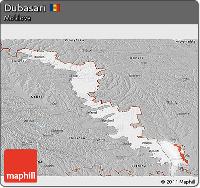 Gray Panoramic Map of Dubasari