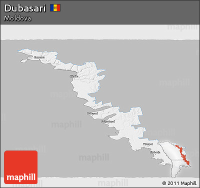 Gray Panoramic Map of Dubasari, single color outside