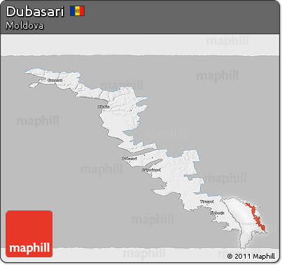 Gray Panoramic Map of Dubasari, single color outside