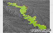 Physical Panoramic Map of Dubasari, darken, desaturated