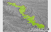 Physical Panoramic Map of Dubasari, desaturated