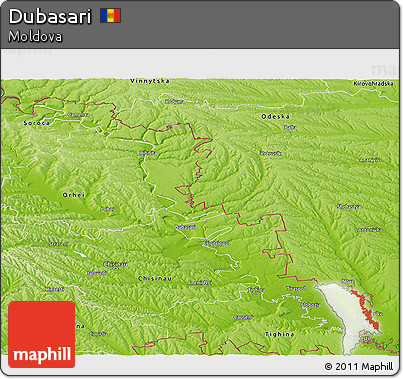 Physical Panoramic Map of Dubasari