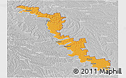 Political Panoramic Map of Dubasari, lighten, desaturated