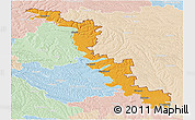 Political Panoramic Map of Dubasari, lighten