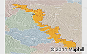 Political Panoramic Map of Dubasari, lighten, semi-desaturated
