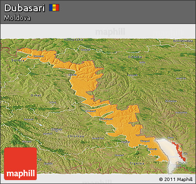 Political Panoramic Map of Dubasari, satellite outside