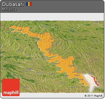 Political Panoramic Map of Dubasari, satellite outside
