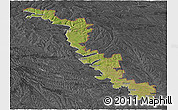 Satellite Panoramic Map of Dubasari, darken, desaturated