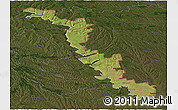 Satellite Panoramic Map of Dubasari, darken