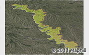 Satellite Panoramic Map of Dubasari, darken, semi-desaturated