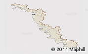 Shaded Relief Panoramic Map of Dubasari, cropped outside