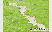 Shaded Relief Panoramic Map of Dubasari, physical outside