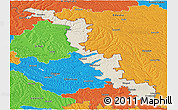 Shaded Relief Panoramic Map of Dubasari, political outside