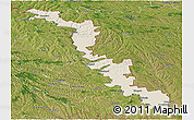 Shaded Relief Panoramic Map of Dubasari, satellite outside