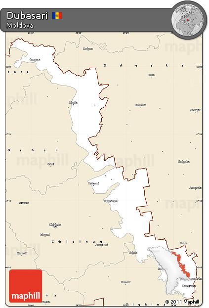 Classic Style Simple Map of Dubasari