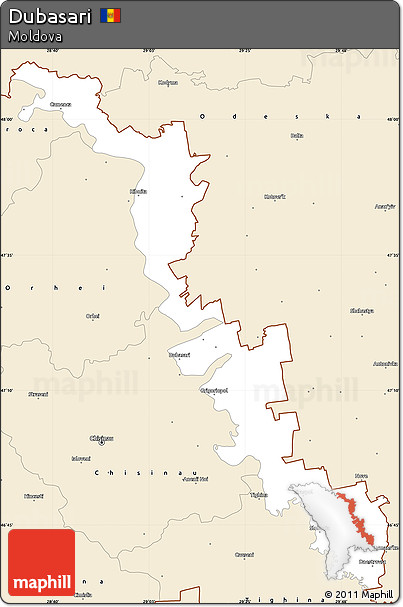 Classic Style Simple Map of Dubasari