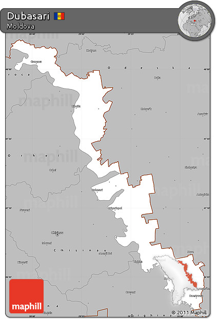 Gray Simple Map of Dubasari
