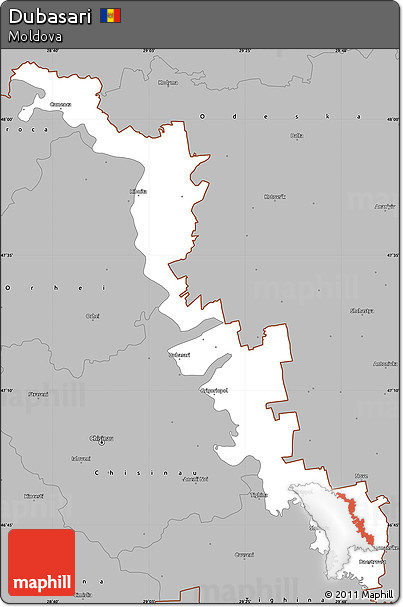 Gray Simple Map of Dubasari