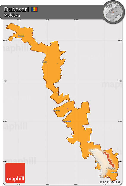 Political Simple Map of Dubasari, cropped outside