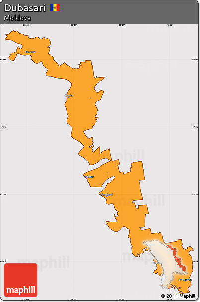 Political Simple Map of Dubasari, cropped outside