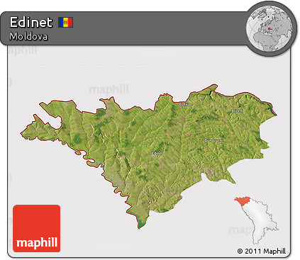 Satellite 3D Map of Edinet, cropped outside