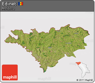 Satellite 3D Map of Edinet, cropped outside