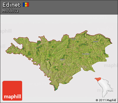 Satellite 3D Map of Edinet, cropped outside