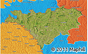 Satellite 3D Map of Edinet, political outside