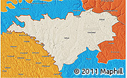 Shaded Relief 3D Map of Edinet, political outside