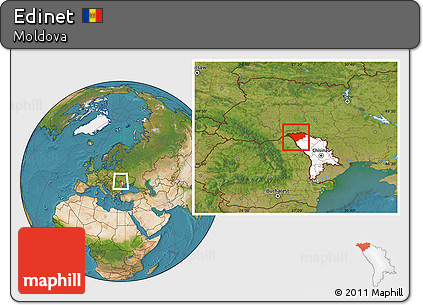 Satellite Location Map of Edinet, highlighted country