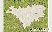 Shaded Relief Map of Edinet, satellite outside