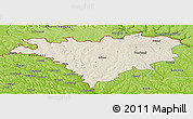 Shaded Relief Panoramic Map of Edinet, physical outside