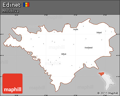 Gray Simple Map of Edinet, cropped outside